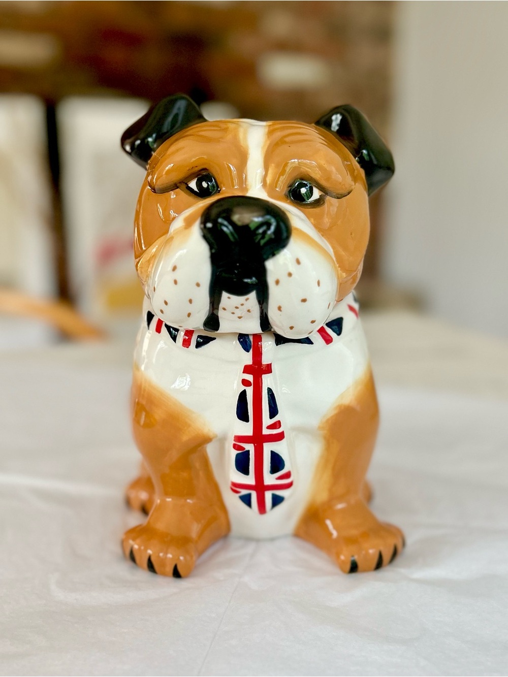 Hand Painted Cookie Jar_ English Bulldog